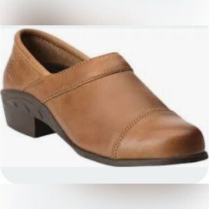 Ariat Womens English Sport Shoes Brown Leather Timber Clog Casual Shoes Size 9.5